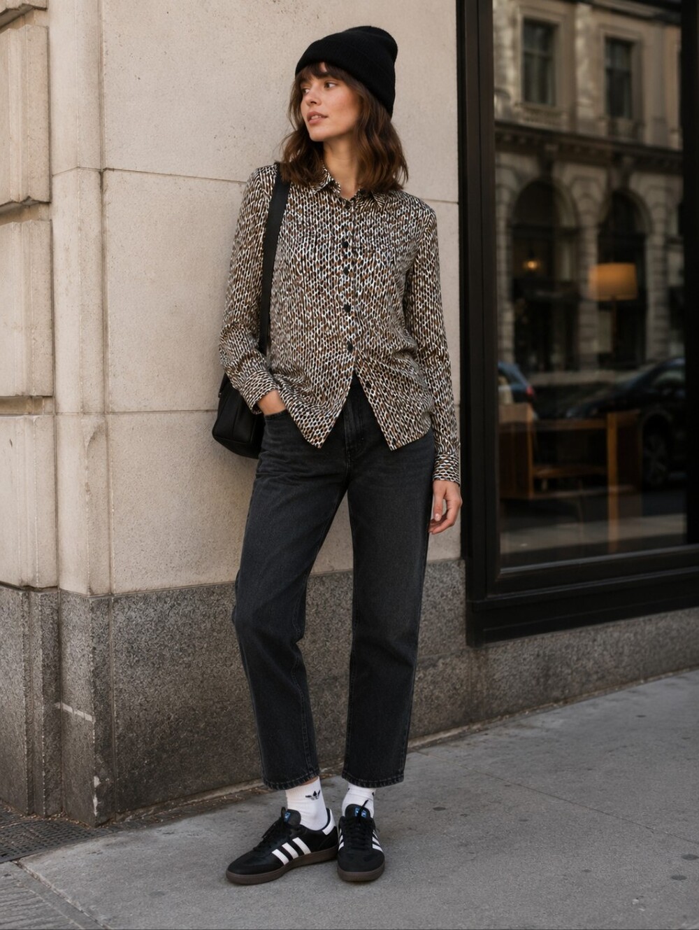 COS Blurred Dot Long Sleeve Crisp Cotton Button-front Shirt Retro Women's 4